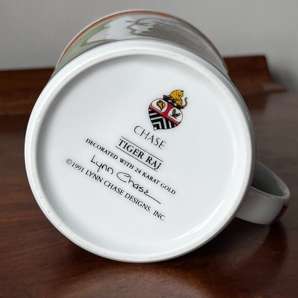 Lynn Chase 1991 “Tiger Raj" Mug Decorated With 24K Gold Vintage Coffee Cup 10 oz - Picture 10 of 15